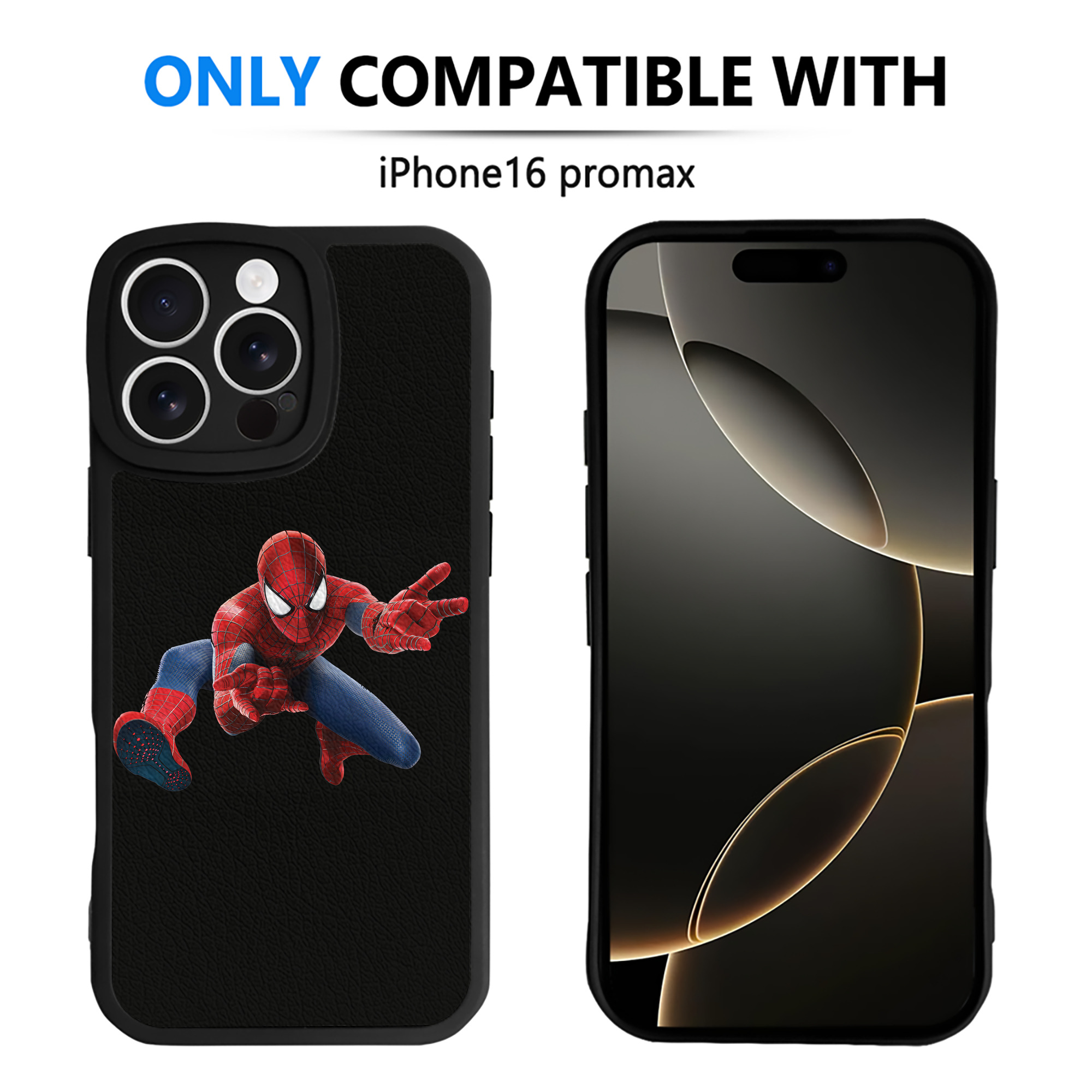 （画像用） Spider Man スパイダーマン 【iPhone 16シリーズ対応】シリコンスマホケース（レザー調） 材質：シリコン